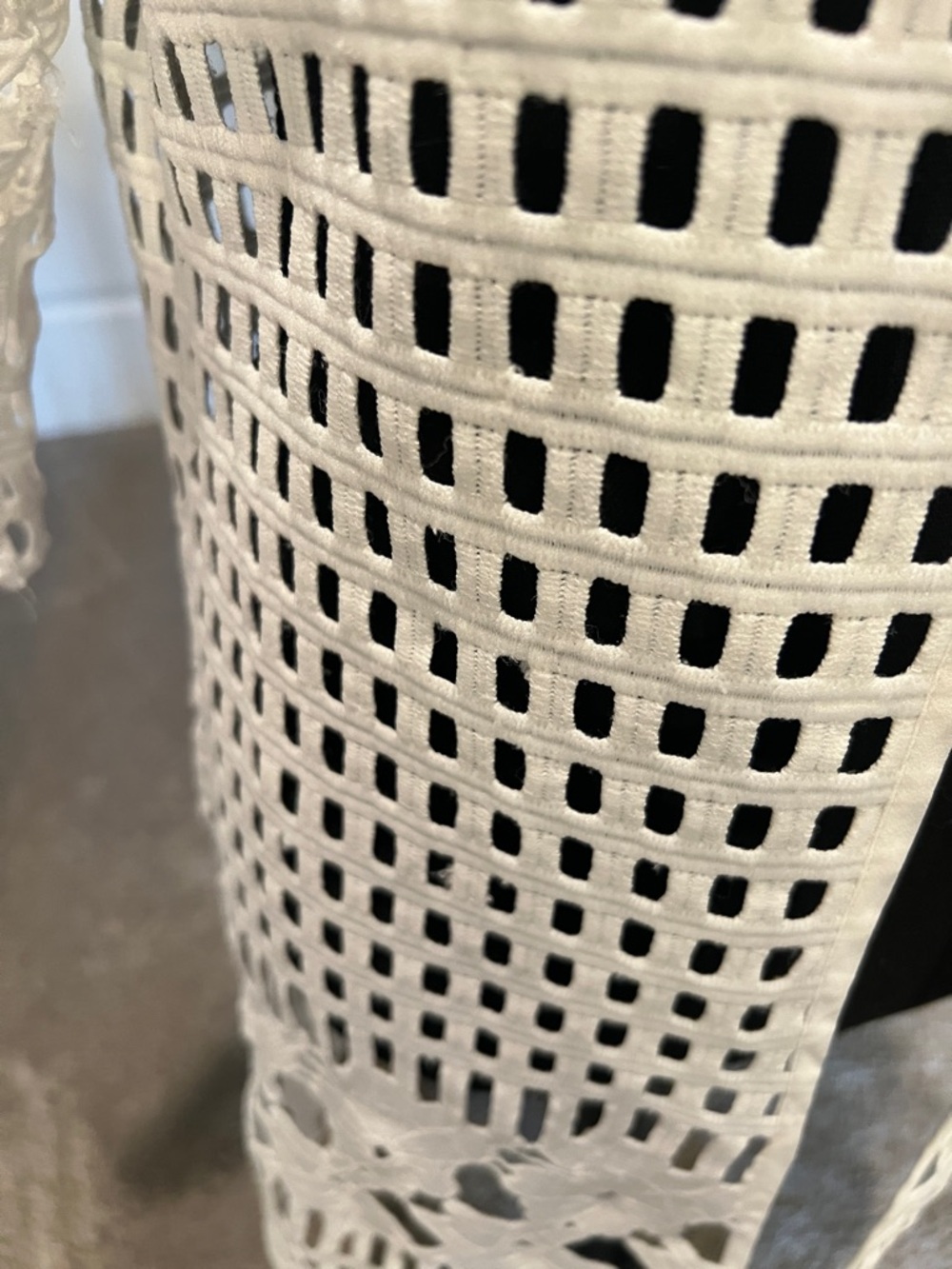 Feratelli White Crochet Openwork Kimono Coverup - Picture 3 of 9
